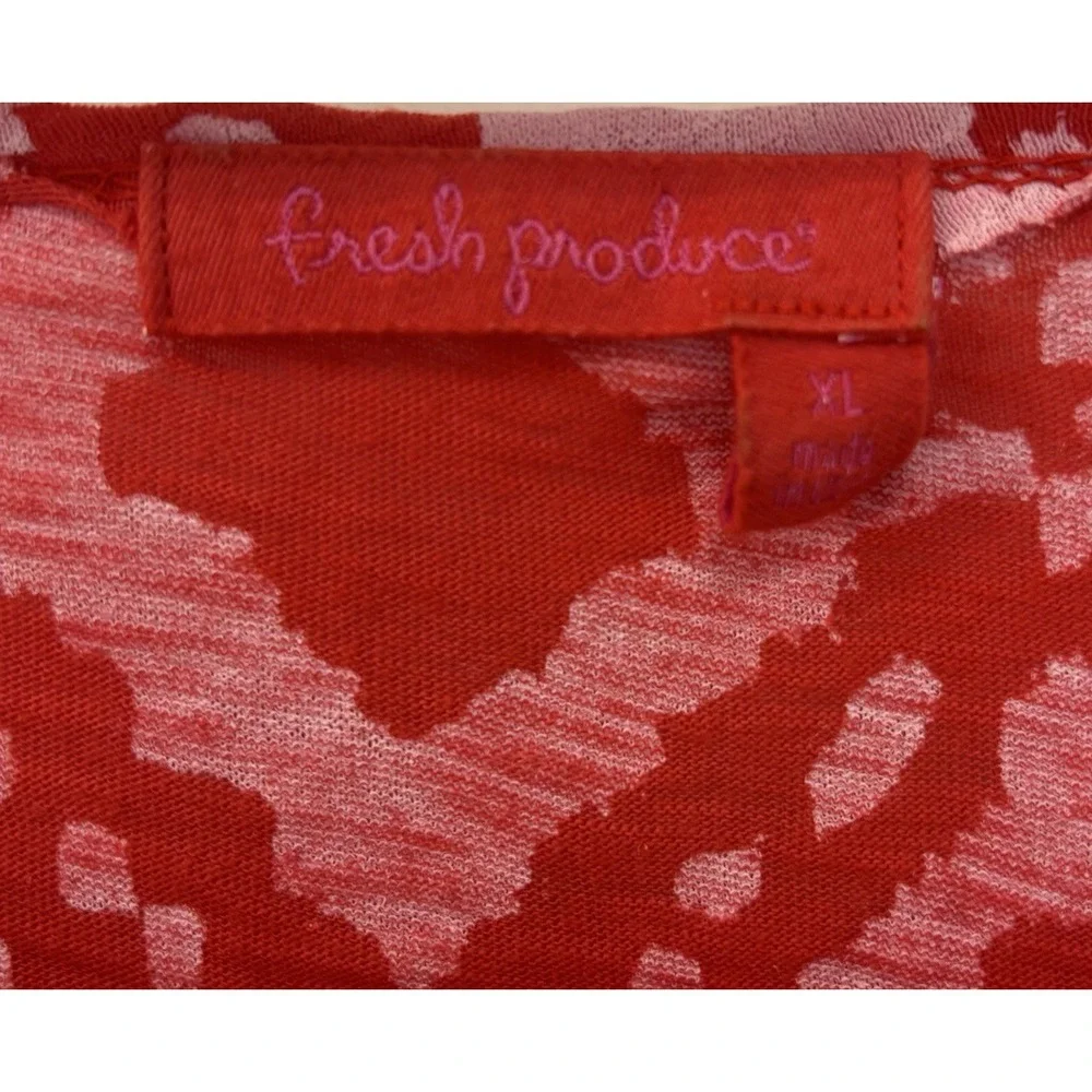 Fresh Produce Shirt Womens Size XL Pink Pattern Long Sleeve‎ Made USA - Picture 2 of 5